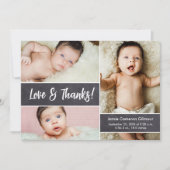 Liefde & Bedankt Modern Photo Collage Baby shower (Voorkant)