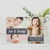 Liefde & Bedankt Modern Photo Collage Baby shower (Staand voorkant)