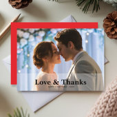 Liefde & Bedankt Modern Romantisch Paar Wenskaart Feestdagenkaart