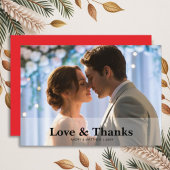 Liefde & Bedankt Modern Romantisch Paar Wenskaart Feestdagenkaart