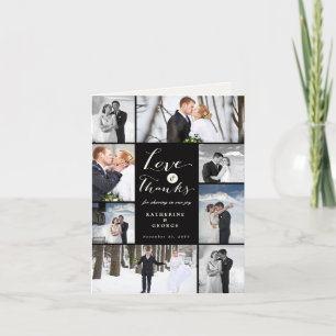 Liefde & Bedankt Modern script 8 Multi Photo Weddi