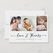 Liefde & Bedankt Modern Vier Foto Nieuwe Baby (Voorkant)