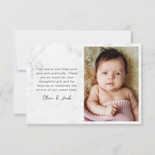 Liefde & Bedankt Modern Vier Foto Nieuwe Baby (Achterkant)