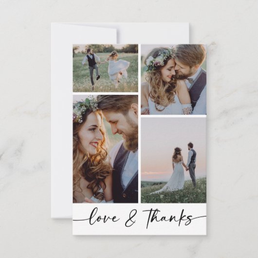 Liefde & Bedankt Modern Vijf foto bruiloft (Voorkant)