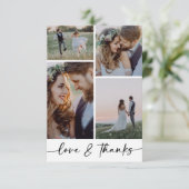 Liefde & Bedankt Modern Vijf foto bruiloft (Staand voorkant)