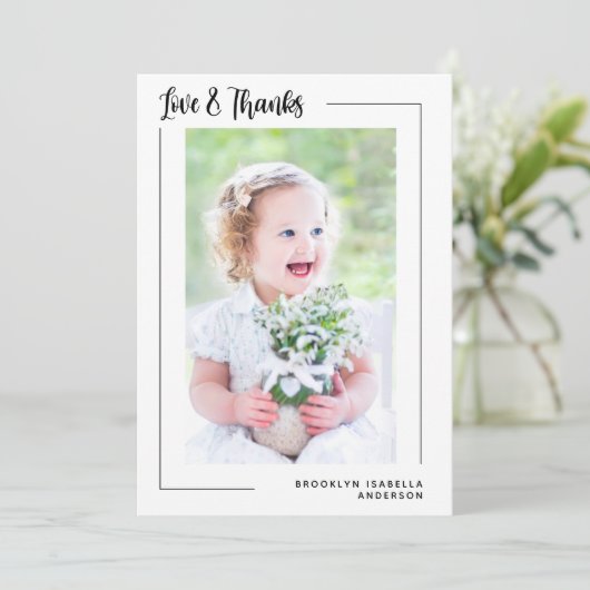 Liefde & Bedankt Moderne foto-baptisme (Staand voorkant)