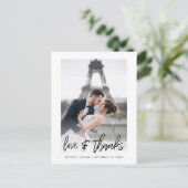 Liefde & Bedankt Moderne foto dank u Briefkaart (Staand voorkant)