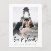 Liefde & Bedankt Moderne foto dank u Briefkaart (Voorkant)