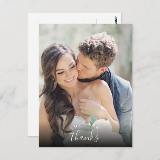 Liefde Bedankt Moderne Foto Weddenschap Hartelijk Briefkaart (Voorkant / Achterkant)