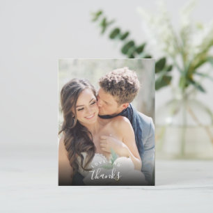 Liefde Bedankt Moderne Foto Weddenschap Hartelijk  Briefkaart