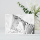 Liefde & Bedankt Moderne kalligrafie Fotobruiloft (Staand voorkant)