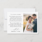 Liefde & Bedankt Moderne kalligrafie Fotobruiloft (Achterkant)