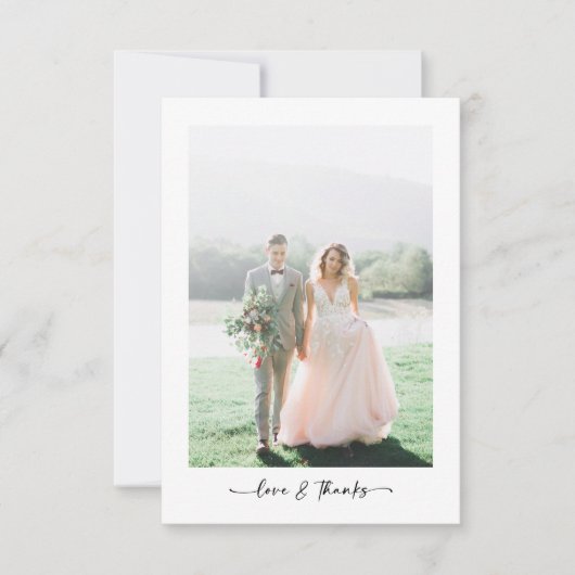 Liefde & Bedankt Moderne minimalistische foto brui (Voorkant)