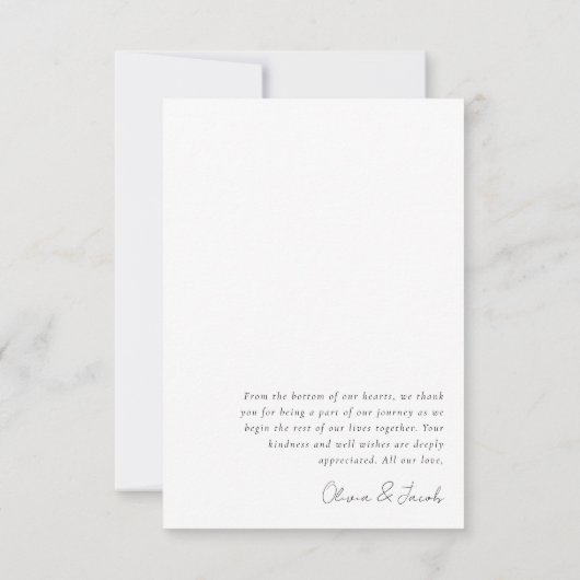 Liefde & Bedankt Moderne minimalistische foto brui (Achterkant)