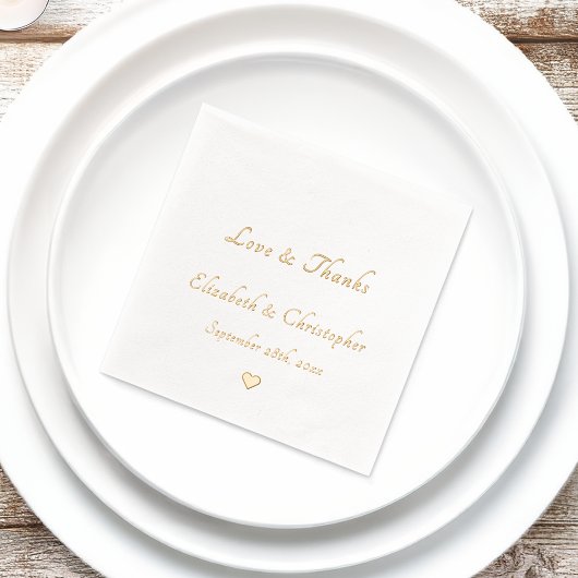 Liefde & Bedankt Monogram Trouwdatum Party Cocktai Folie Servetten