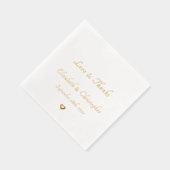 Liefde & Bedankt Monogram Trouwdatum Party Cocktai Folie Servetten (Rechts)