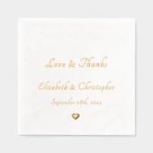 Liefde & Bedankt Monogram Trouwdatum Party Cocktai Folie Servetten (Voorkant)