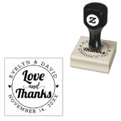 Liefde, Bedankt, namen en trouwdatum Rubberstempel (Gestempeld)