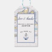 Liefde & Bedankt Nautische Grafiek Anker Event Bru Cadeaulabel (Voorkant)