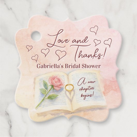 Liefde & Bedankt Nieuw Chapter Storybook Vrijgezel Bedankjes Labels (Voorkant)