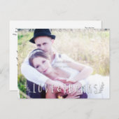 Liefde & Bedankt Overlay Weddenfoto Briefkaart (Voorkant / Achterkant)