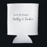 Liefde & bedankt paar naam bruiloft eenvoudig mini blikjeskoeler<br><div class="desc">meisjesontwerp</div>