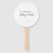 Liefde & bedankt paar naam bruiloft eenvoudig mini handwaaier (Achterkant)