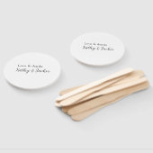 Liefde & bedankt paar naam bruiloft eenvoudig mini handwaaier (Niet-gemonteerd)