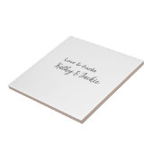 Liefde & bedankt paar naam bruiloft eenvoudig mini tegeltje (Zijkant)