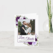 Liefde & Bedankt Paarse Rozen Foto QR Code Huwelij (Voorkant)