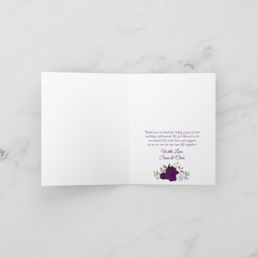 Liefde & Bedankt Paarse Rozen Foto QR Code Huwelij (Binnen)