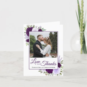 Liefde & Bedankt Paarse Rozen Foto QR Code Huwelij