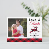 Liefde Bedankt Red Buffalo Pset White Holiday Foto (Staand voorkant)