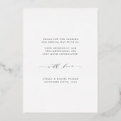 Liefde & Bedankt Roos Gold Foto Hartelijk dank Folie Uitnodiging (Achterkant)