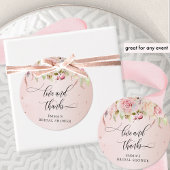 Liefde, Bedankt, roze en Roos goud en Floral Bedankjes Labels