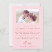 Liefde & Bedankt Roze Rood Bow Foto Bruiloft (Achterkant)