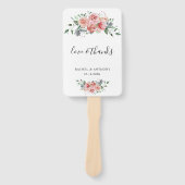 Liefde & Bedankt Roze Roos Trouwfoto Custom Handwaaier (Voorkant)