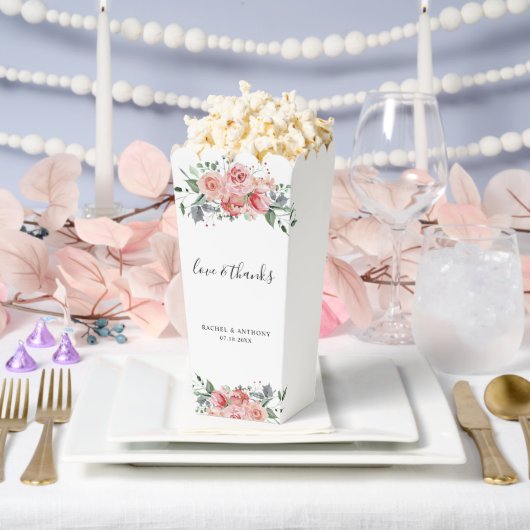 Liefde & Bedankt Roze Waterverf Weddenschap Bedankdoosjes (Huwelijk)
