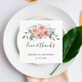 Liefde & Bedankt Roze Waterverf Weddenschap Servet