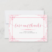 Liefde & Bedankt roze weddenschap met Lijst. (Voorkant)