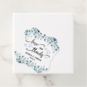 Liefde & Bedankt Rustiek Blauw Boho Wildflowers We Bedankjes Labels (In situ)