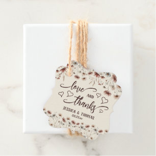 Liefde & Bedankt Rustiek Boho Chic Wildflowers Huw Bedankjes Labels