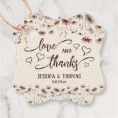 Liefde & Bedankt Rustiek Boho Chic Wildflowers Huw Bedankjes Labels (Voorkant)