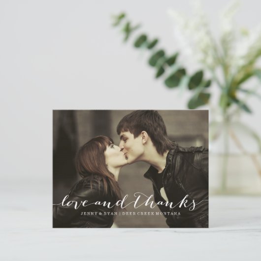 LIEFDE & BEDANKT SCRIPT 1 BRUILOFT BEDANKT POST KA BRIEFKAART (Staand voorkant)