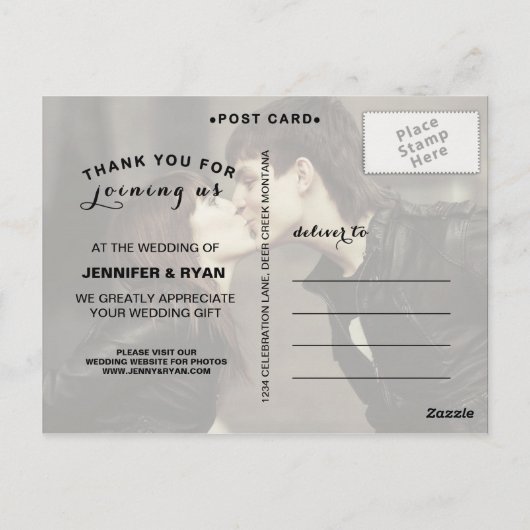 LIEFDE & BEDANKT SCRIPT 1 BRUILOFT BEDANKT POST KA BRIEFKAART (Achterkant)