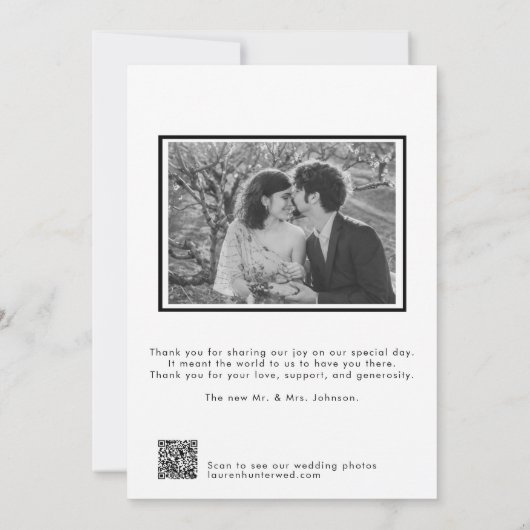 Liefde & Bedankt Script 2 Foto QR Code Bruiloft (Achterkant)