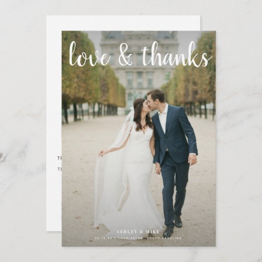 Liefde & Bedankt Script 2 Foto QR Code Bruiloft (Voorkant / Achterkant)