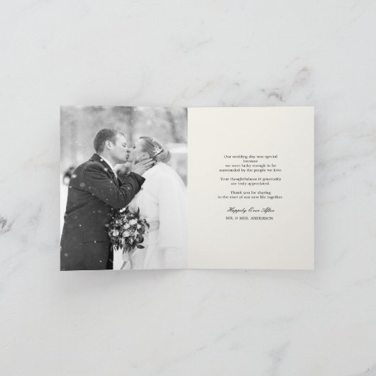 Liefde & Bedankt Script 8-foto bruiloft ontwerp (Binnen)