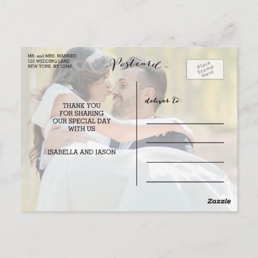 LIEFDE & BEDANKT SCRIPT | BRUILOFT BEDANKT BRIEFKA BRIEFKAART (Achterkant)