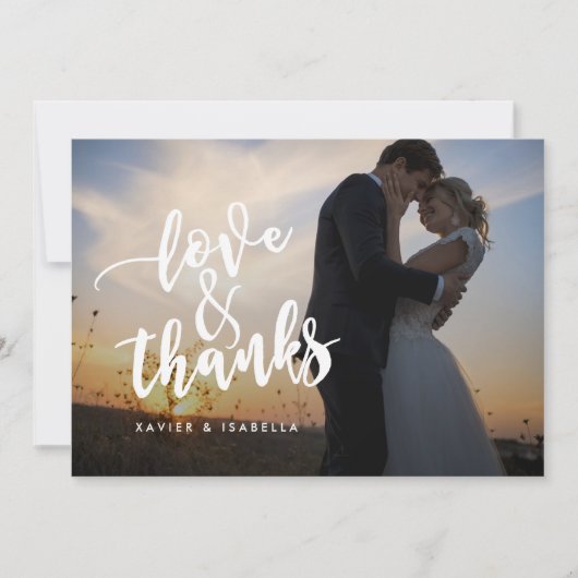 Liefde & Bedankt Script | Foto bedankkaart (Voorkant)